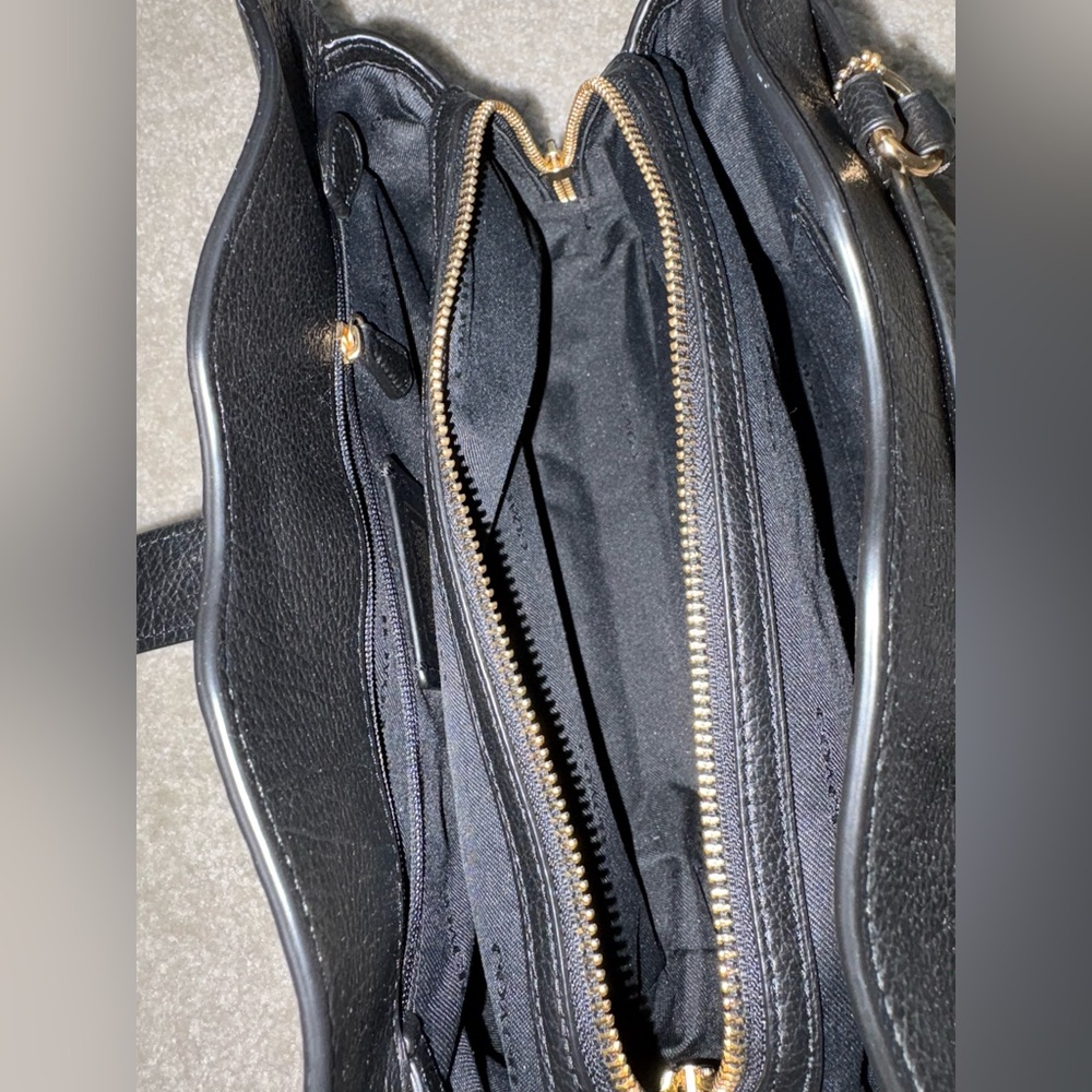 Coach Mercer Black Leather Satchel with Gold Accents - Picture 10 of 13